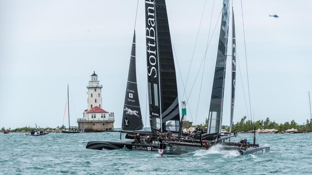 Softbank Team Japan and Land Rover BAR- Louis Vuitton America’s Cup World Series Chicago - Racing Day 2 © ACEA / Ricardo Pinto http://photo.americascup.com/