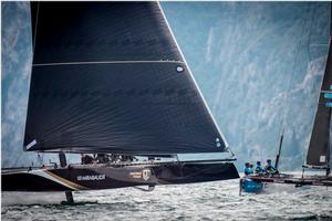 Nine boats racing on Lake Garda - 2016 GC32 Riva Cup photo copyright Loris Von Siebenthal / GC32 Racing Tour taken at  and featuring the  class