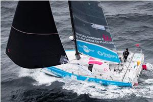 France’s Thibaut Vauchel-Camus on Solidaires en Peloton-Arsep is competing for the lead in the Class40 fleet photo copyright Lloyd Images taken at  and featuring the  class
