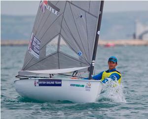 Giles Scott (GBR) – Finn class, sailing to World Cup gold at Weymouth and Portland in 2015 photo copyright onEdition http://www.onEdition.com taken at  and featuring the  class