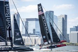 AC45 OD’s foiling at the 2016 America’s Cup World Series - Oracle Team USA photo copyright Sam Greenfield taken at  and featuring the  class