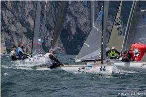 Fleet in action on day two - 2016 Finn World Masters photo copyright Berit Hainoja taken at  and featuring the  class