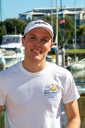 Emotional Rescue's newest crew member, Australian Sailing Squad's Angus Galloway taking a break from 470s - 2016 Evans Long Etchells Australasian Championship photo copyright Teri Dodds http://www.teridodds.com taken at  and featuring the  class