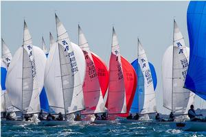 Perfect first day racing conditions off Mooloolaba - 2016 Evans Long Etchells Australasian Championship photo copyright Teri Dodds http://www.teridodds.com taken at  and featuring the  class