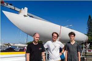 New Zealand Newby team of Sam Melville with Lincoln and Ben Fraser - 2016 Evans Long Etchells Australasian Championship photo copyright Teri Dodds http://www.teridodds.com taken at  and featuring the  class