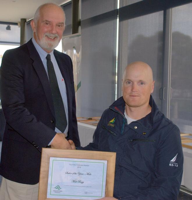 Tasmanian male sailor of the year, Paralympian Matt Bugg, and his father, Yachting Tasmanian president Ron Bugg ©  Peter Campbell