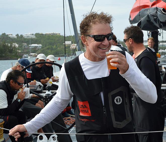 All smiles. Ken Read enjoying an early Dark 'n Stormy rum to celebrate Comanche's record © Barry Pickthall / PPL