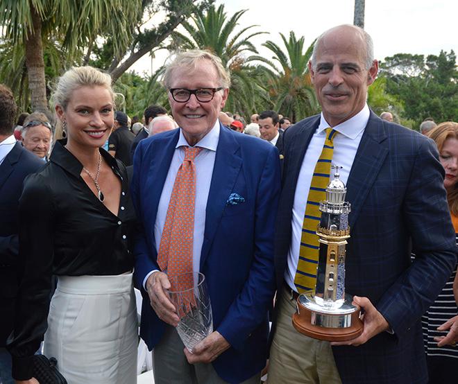 And the bragging rights go to... Jim and Kristy Hinze Clark, owners of COMANCHE, and Christopher Sheehan, skipper of WARRIOR WON. © Barry Pickthall / PPL