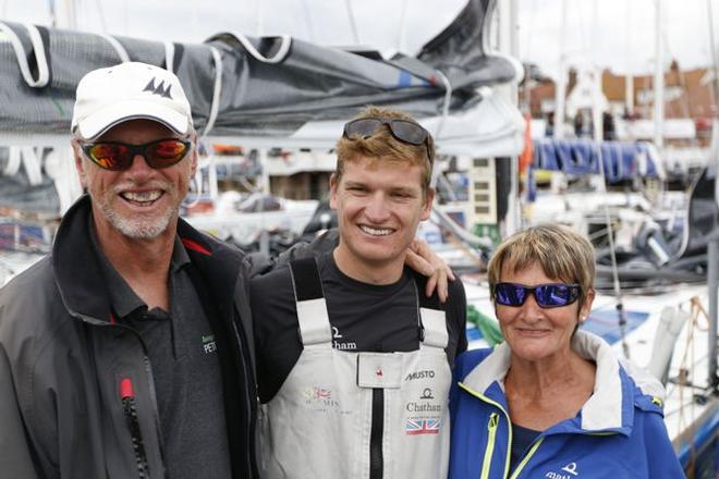 Sam Matson with his parents Neil and Liz ahead of the Leg 2 start. - Solitaire Bompard Le Figaro © Artemis Offshore Academy