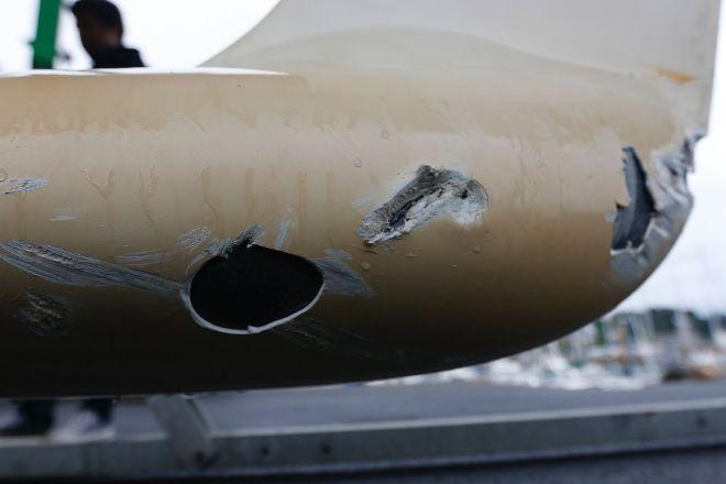 Artemis 43 sustains damage to her keel follow impact with a rock in the Chanel du Four. - 2016 Solitaire Bompard Le Figaro © Artemis Offshore Academy