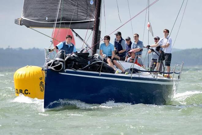 Mike Greville's Ker 39, Erivale II holds the lead on the first day of the RORC IRC National Championship in the Solent ©  Rick Tomlinson http://www.rick-tomlinson.com