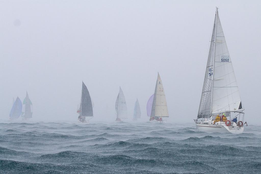 Saturday's Arlene Race was the first of the Valmadre Series and was sailed in blinding rain. © Bernie Kaaks