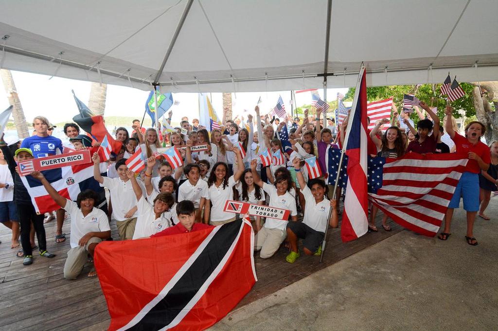 Parade of Nations kicks off the International Optimist Regatta, presented by EMS Virgin Islands. Photo credit Dean Barnes. photo copyright Dean Barnes taken at  and featuring the  class