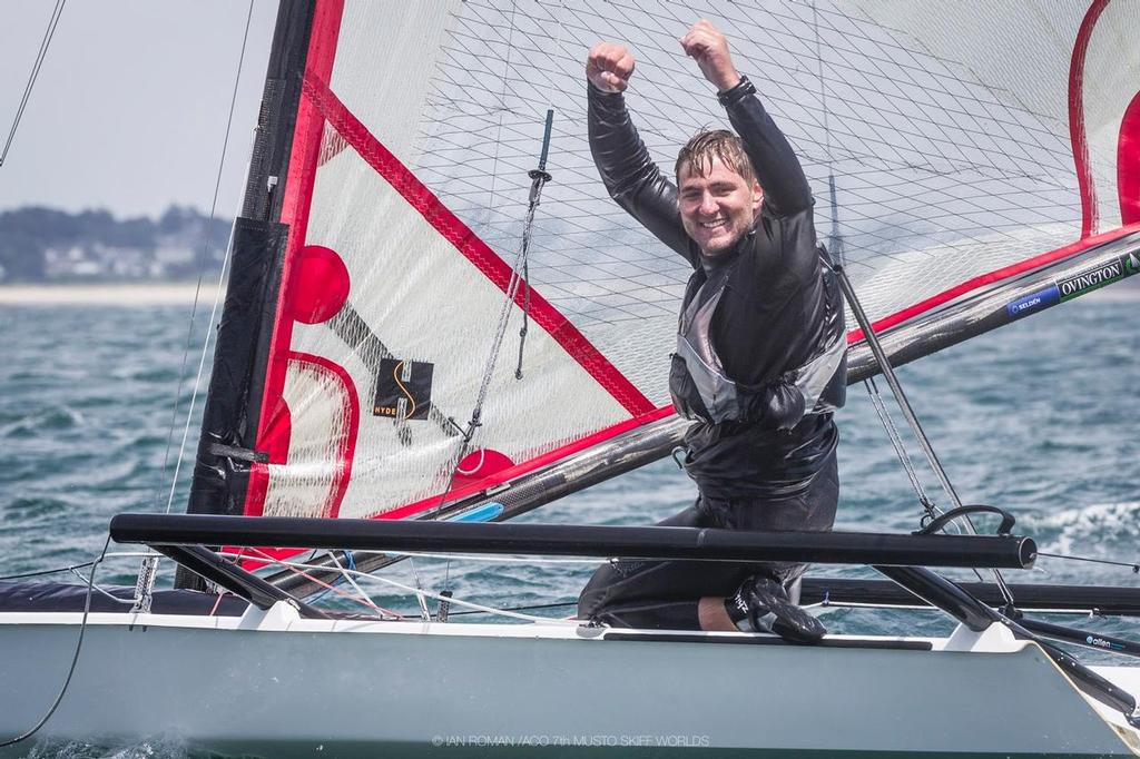 Andi Lachenschmid (GER) - The new World Champion. ACO Musto Skiff Worlds. Carnac, France. photo copyright  Ian Roman taken at  and featuring the  class