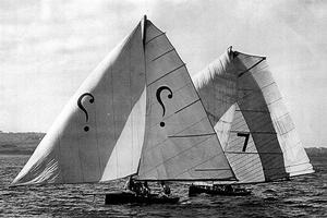 Intrigue (Peter Mander)  heads off Normie Wright - JJ Giltinan Trophy - Fiji - 1952 photo copyright SW taken at  and featuring the  class