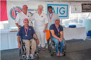 Clagett 2016 2.4mR sailors Charlie Rosenfield, Julio Reguero and Dan Evans with Carl Lessard and Judy McLennan photo copyright  Billy Black / Clagett Regatta taken at  and featuring the  class