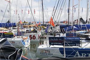 Cowes Yacht Haven is alive with flags on 39 Figaros. - Solitaire Bompard Le Figaro photo copyright Artemis Offshore Academy taken at  and featuring the  class