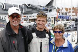 Sam Matson with his parents Neil and Liz ahead of the Leg 2 start. - Solitaire Bompard Le Figaro photo copyright Artemis Offshore Academy taken at  and featuring the  class