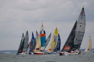 The Leg 2 start line at the Royal Yacht Squadron. - Solitaire Bompard Le Figaro photo copyright Artemis Offshore Academy taken at  and featuring the  class