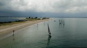 Stormy skies over Hayling Island on day 2 of International 14 Prince of Wales Cup Week photo copyright Angus Peel taken at  and featuring the  class