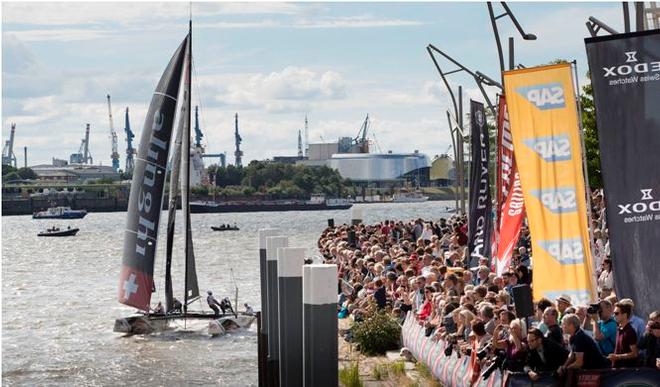 45,000 people were treated to front row seats to the race from the public Race Village - Extreme Sailing Series™ - 31st July 2016 © Lloyd Images