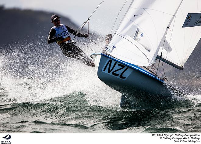 Jo Aleh / Polly Powrie in big waves at the 2016 Rio Olympics © Sailing Energy/World Sailing