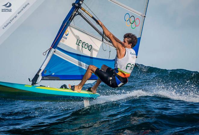 Pierre Le Coq in RS:X - Men on Day 5 - 2016 Rio Olympic and Paralympic Games  © Sailing Energy/World Sailing