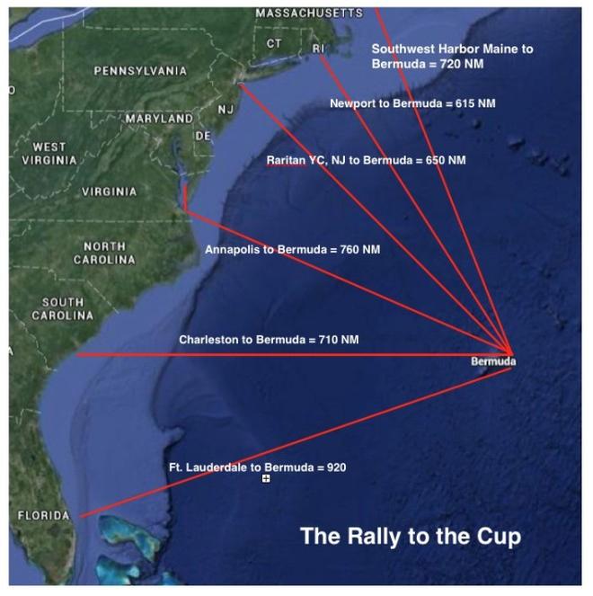 The Rally to the Cup will start in six different ports on the East Coast of the United States and end in Bermuda in time for the America’s Cup finals © David H. Lyman