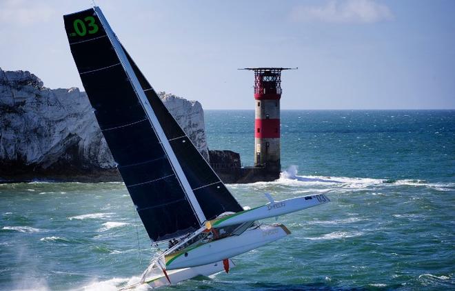 Round The Island record broken by Phaedo^3 in two hours 23 minutes and 23 seconds © Rachel Fallon-Langdon / Team Phaedo