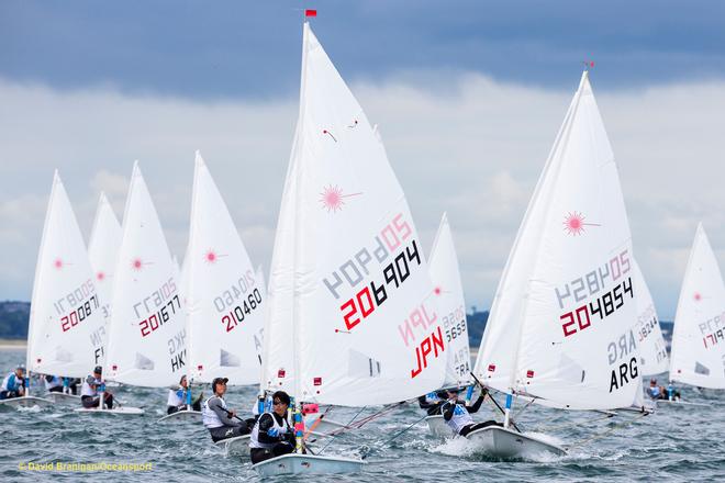 Dun Laoghaire Harbour, Saturday 30th July 2016:<br />
Ichiro Teshima Japan competing on the final day the KBC Laser Radial World Championships hosted by the Royal St. George Yacht Club and Dun Laoghaire Harbour.<br />
Photograph:  David Branigan/Oceansport © David Branigan/Oceansport http://www.oceansport.ie/