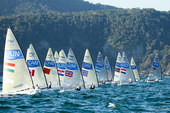 Finn CLass - Start race 10 - 2016 Rio Olympic and Paralympic Games ©  Robert Deaves