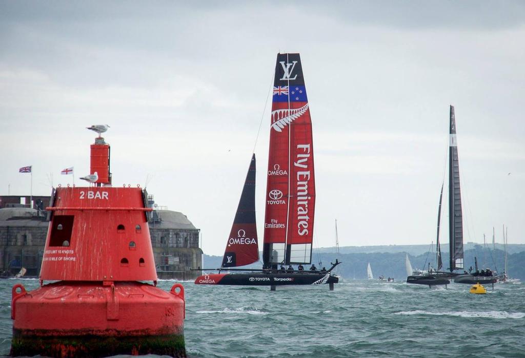 - Emirates Team NZ - Race Day 2 America's Cup World Series Portsmouth, July 24, 2016 © Hamish Hooper/Emirates Team NZ http://www.etnzblog.com