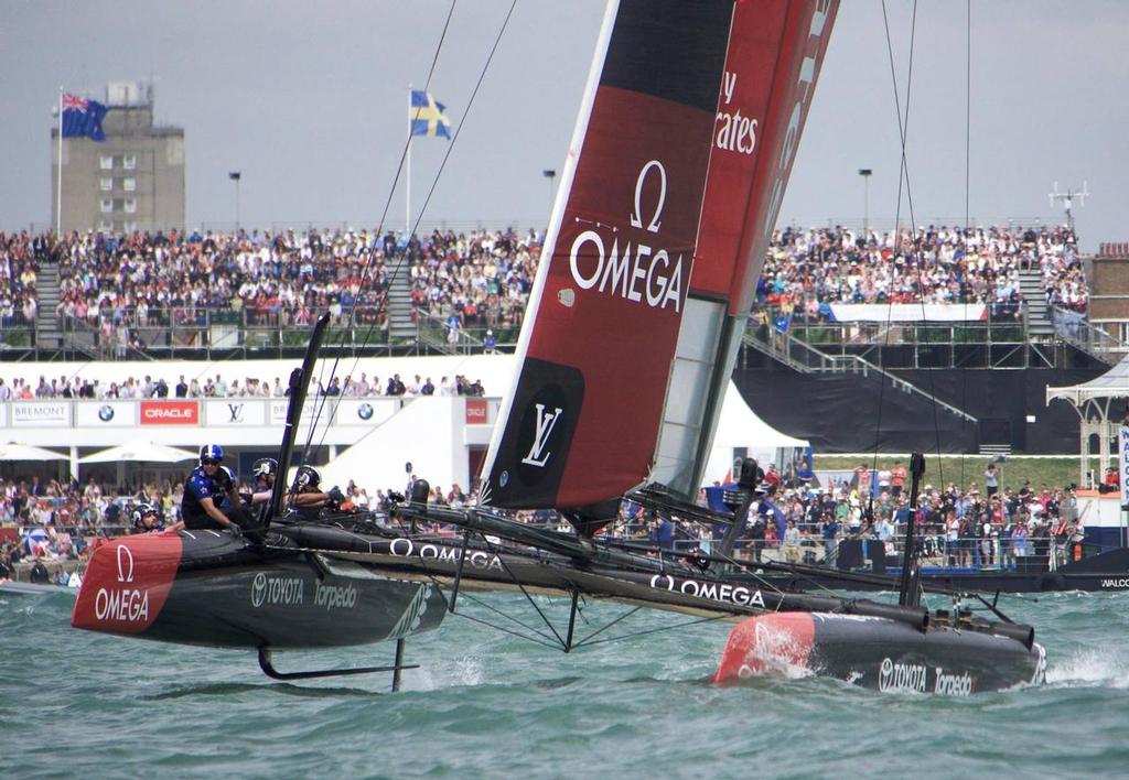  - Emirates Team NZ - Race Day 2 America's Cup World Series Portsmouth, July 24, 2016 photo copyright Hamish Hooper/Emirates Team NZ http://www.etnzblog.com taken at  and featuring the  class
