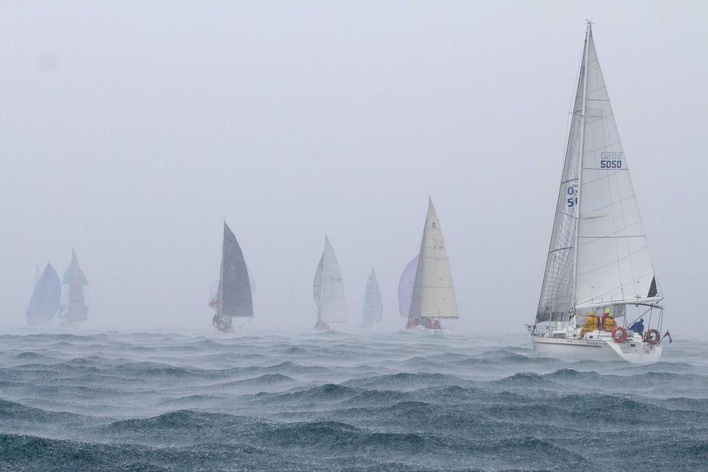 Saturday's Arlene Race was the first of the Valmadre Series and was sailed in blinding rain. - RECEO IRC State Championship © Bernie Kaaks