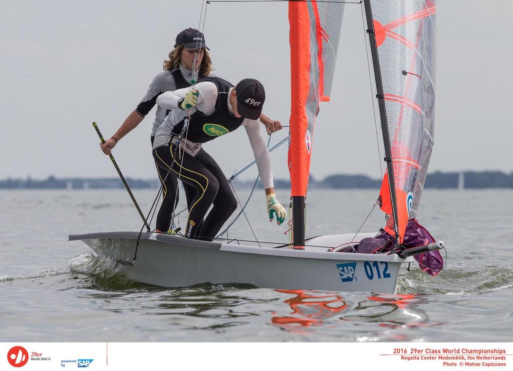 Tom Crockett and Harry Morton in action - Day 2 - 2016 29er Worlds Medemblik photo copyright Matias Capizzano http://www.capizzano.com taken at  and featuring the  class