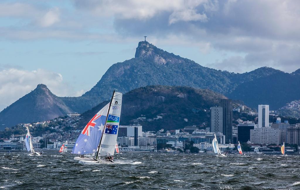 Jason Waterhouse and Lisa Darmanin on Brutal Thursday at the Rio 2016 Olympics photo copyright Sailing Energy/World Sailing taken at  and featuring the  class