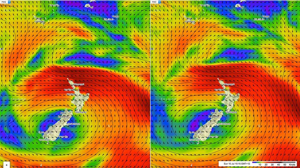 Predictwind - Forecast - Auckland Sunday July 10, 2016 at 1000hrs photo copyright PredictWind taken at  and featuring the  class
