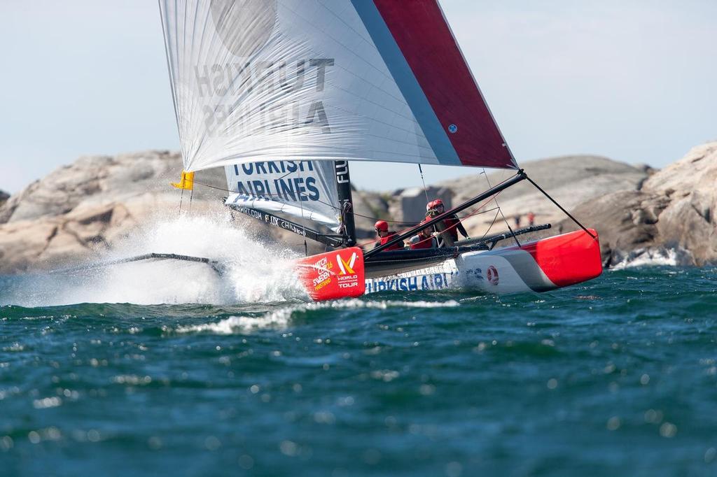 Phil Robertson Racing competing in the World Match Racing Championships in the M32 catamaran photo copyright Dan Ljungsvik  taken at  and featuring the  class