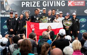 The Act 4, Hamburg prize giving ceremony where Oman Air took victory in Germany - Extreme Sailing Series™ - 31st July 2016 photo copyright Lloyd Images taken at  and featuring the  class
