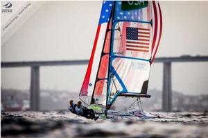 Paris Henken and Helena Scutt (USA) in the 49erFX Women's Skiff on Day 5 at the Rio 2016 Olympic Sailing Competition photo copyright Sailing Energy / World Sailing taken at  and featuring the  class