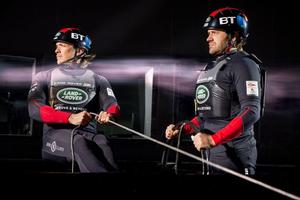 The Land Rover BAR team test the Spinlock buoyancy aid in the wind tunnel. - America's Cup photo copyright  Harry KH / Land Rover BAR taken at  and featuring the  class