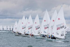 New Zealand's Alastair Gifford (right) competing in the opening race of the KBC Laser Radial World Championships being hosted by the Royal St. George Yacht Club and Dun Laoghaire Harbour.
 photo copyright David Branigan - Oceansport.ie taken at  and featuring the  class