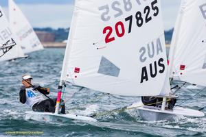 Dun Laoghaire Harbour, Saturday 30th July 2016:
Marlena Berzins Australia competing on the final day the KBC Laser Radial World Championships hosted by the Royal St. George Yacht Club and Dun Laoghaire Harbour.
Photograph:  David Branigan/Oceansport photo copyright David Branigan/Oceansport http://www.oceansport.ie/ taken at  and featuring the  class