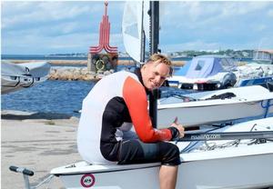 Michiel Geerling NED with Tallinn's Olympic rings from 1980 photo copyright RS Sailors Estonia taken at  and featuring the  class