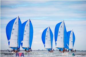 Hayling Island Sailing Club on the water and the fleet racing in the Solent - 2016 UK National Sailing League photo copyright Sportography.tv taken at  and featuring the  class
