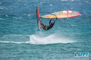 Steven Van Breockhoven on the new Neilpryde Wizard and JP Freestyle - 2016 EFPT Lanzarote photo copyright EFPT taken at  and featuring the  class