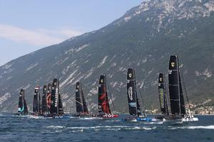 10 boat fleet racing earlier in the week – GC32 Malcesine Cup photo copyright  Max Ranchi Photography http://www.maxranchi.com taken at  and featuring the  class