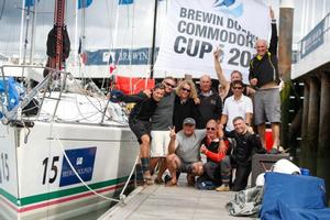 The offshore race winning crew of Emmanuel le Men's Pen Koent - Brewin Dolphin Commodores' Cup - 26 July, 2016 photo copyright  Paul Wyeth / RORC taken at  and featuring the  class