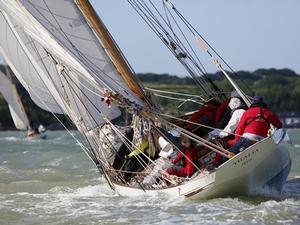Thalia, built in 1888, is the oldest boat in this year's Race, helmed by David Aisher. - 2016 J.P. Morgan Asset Management Round the Island Race photo copyright Patrick Eden taken at  and featuring the  class