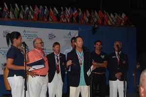 Tom Pace Jr. whose family donated of the Pace Family Memorial Trophy and was a supporting sponsor of the 2015 Andrews Institute Pensacola a La Habana Race speaks at the prize giving ceremony at Marina Hemingway in Cuba. photo copyright Pensacola a La Habana Race Photo taken at  and featuring the  class